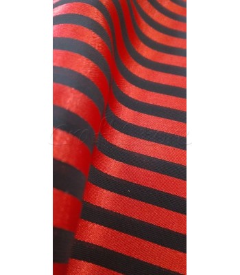 Υφασμα κόκκινος  φόντος με μαύρες διάφανες ρίγες1μx1.20μ